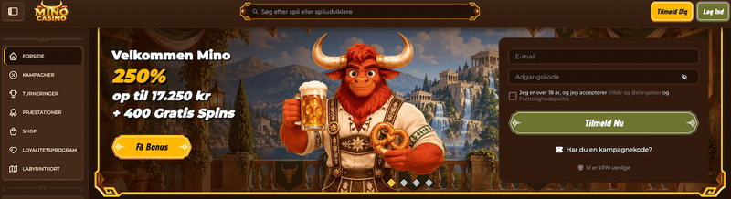 Mino Casino uden dansk licens
